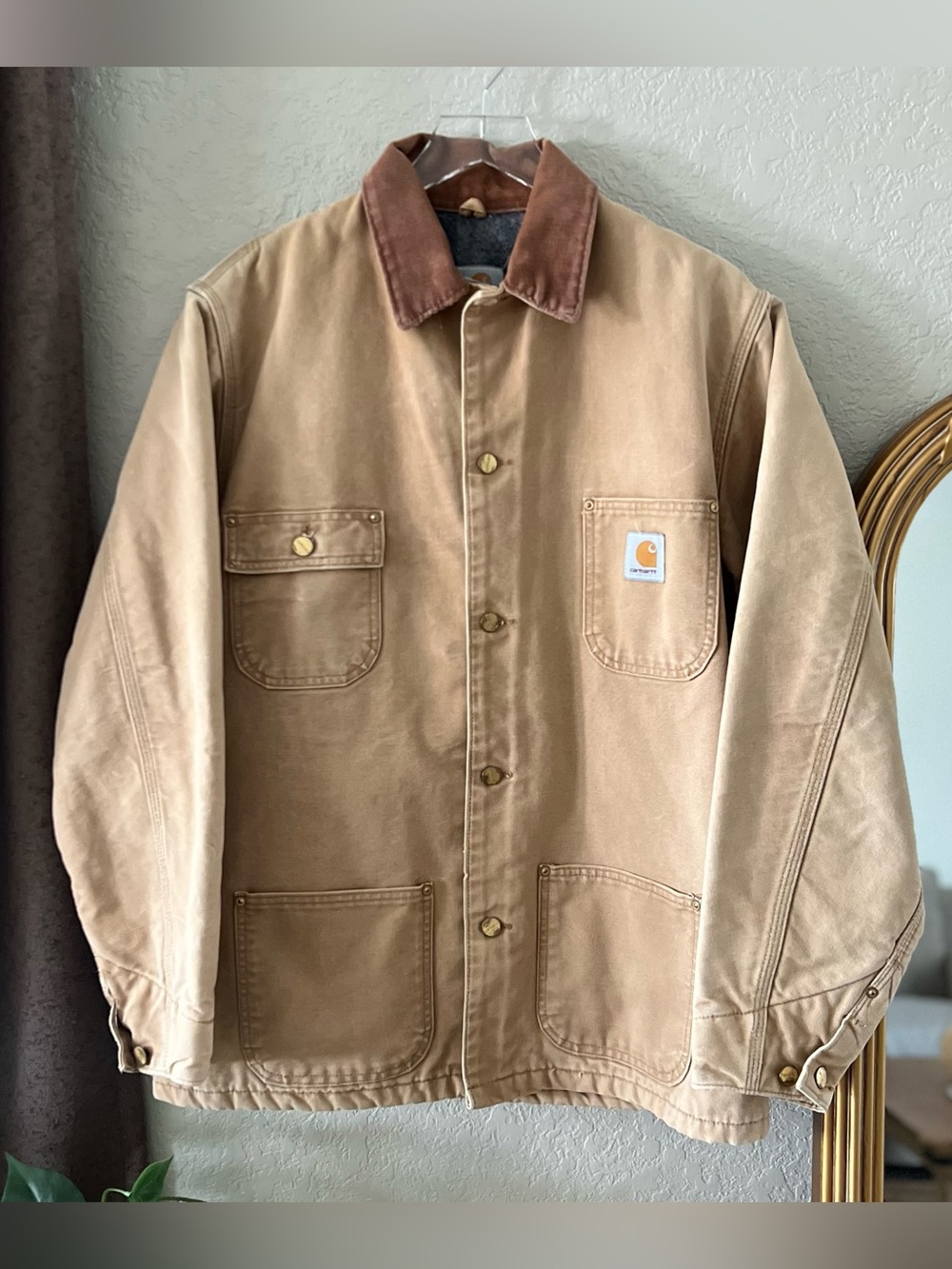 Vintage Carhartt C01 Blanket Lined Duck Chore Coat Size 42 Tall